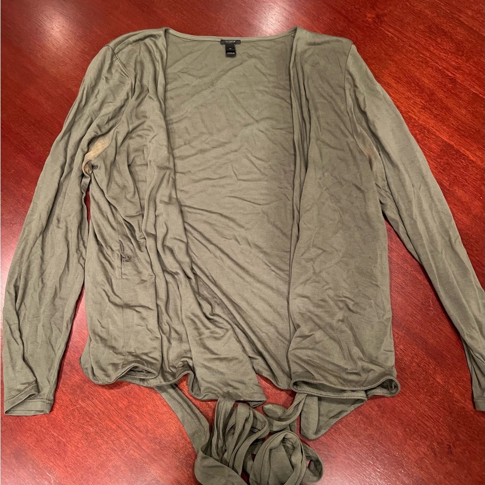 J.Crew Sage Green Wrap Top